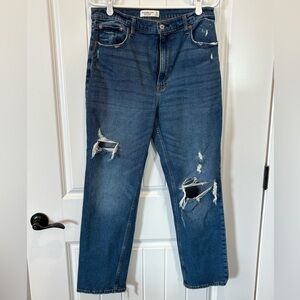 Abercrombie & Fitch Blue Ankle Straight Jeans
